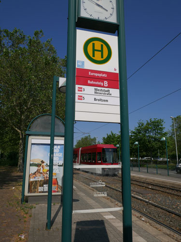 Bahnhaltestelle Europaplatz Bahnsteig B